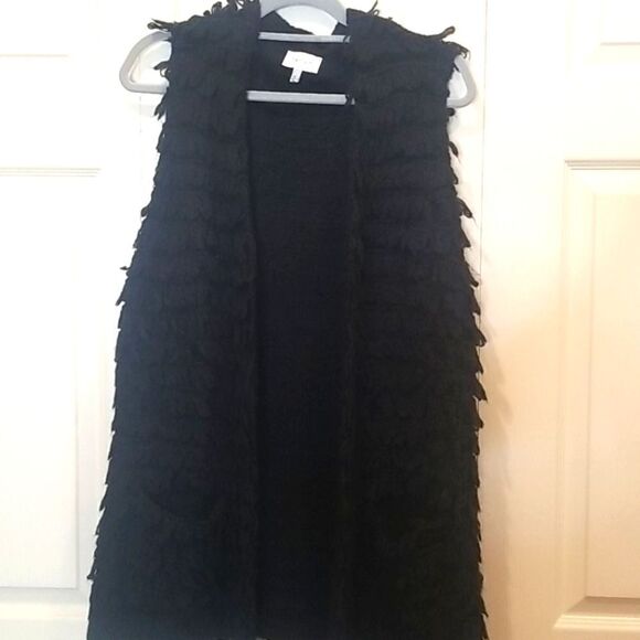 ANTHRO HARLYN BLACK KNITTED LOOP VEST SZ S - Picture 1 of 9